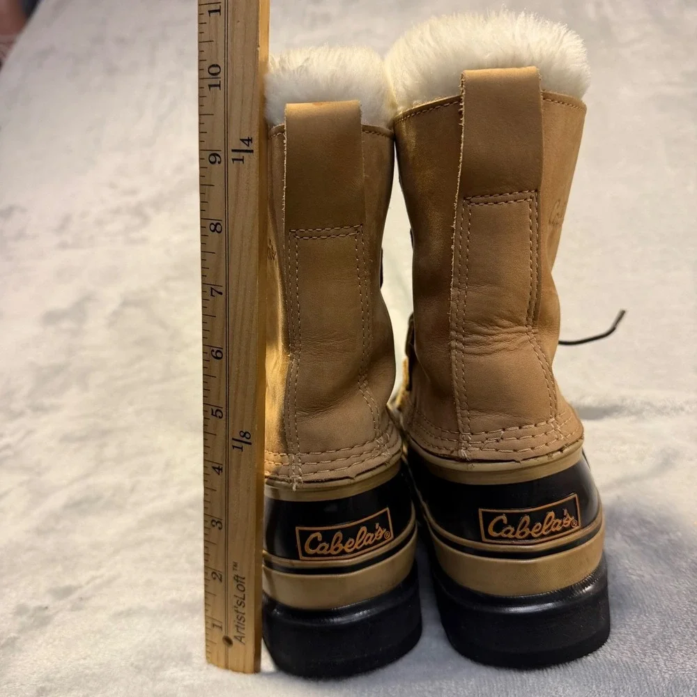 Cabelas Mens 6 Tan Suede Rubber Lace Up Insulated Snow Duck Boots 0404 Thailand‎